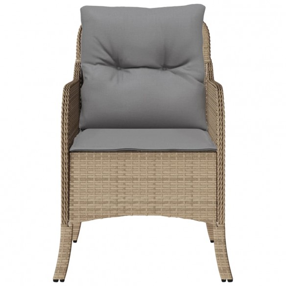 Chaises de jardin avec coussins lot de 2 mélange beige rotin