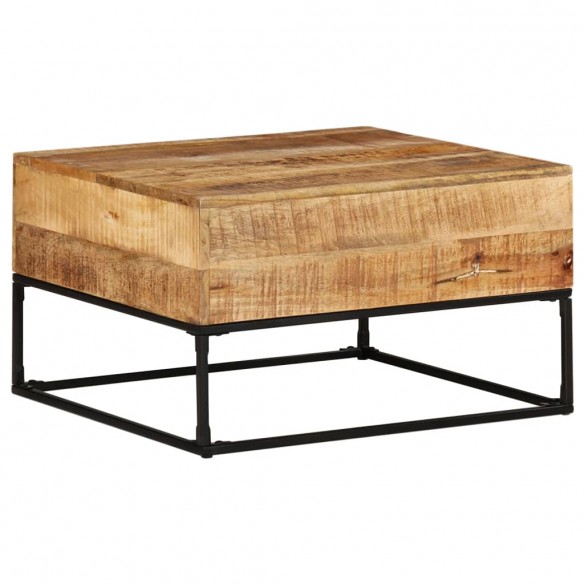 Table basse 68x68x41 cm Bois de manguier brut