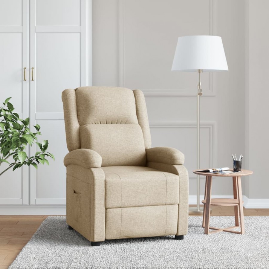 Fauteuil inclinable Crème Tissu