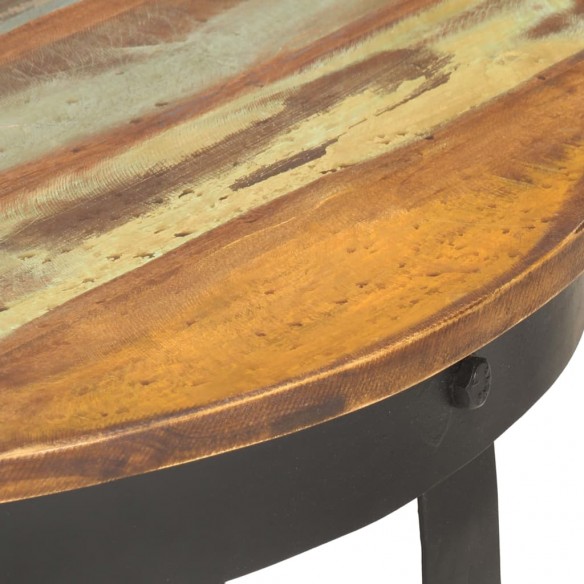 Table basse Ø68x43 cm Bois de récupération massif