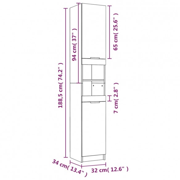 Ensemble d'armoires de salle de bain 4 pcs chêne fumé