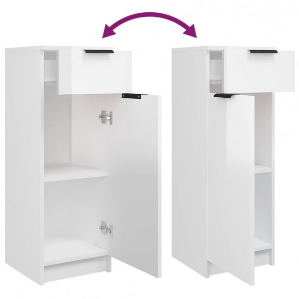 Meubles de salle de bain 5 pcs Blanc brillant Bois d'ingénierie