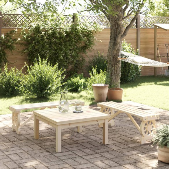 Bancs de jardin 2 pcs bois de sapin massif