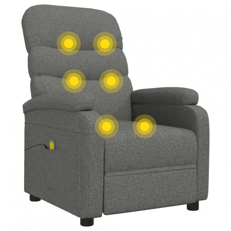 Fauteuil de massage Gris foncé Tissu Fauteuil de massage Gris foncé Tissu