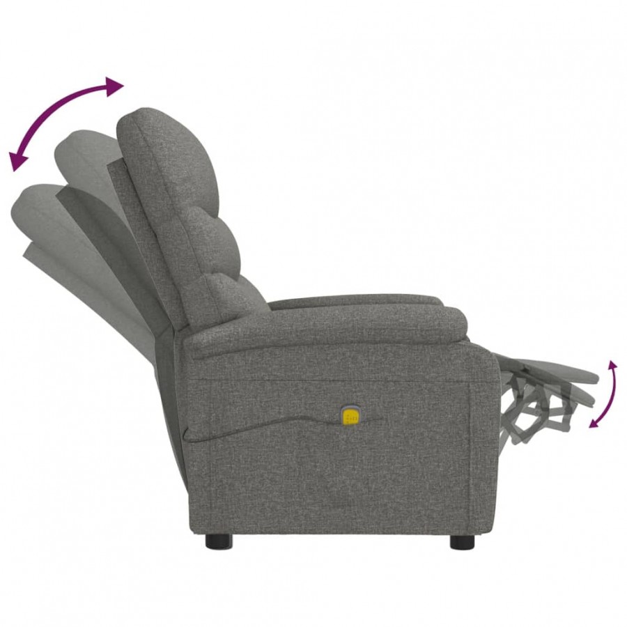 Fauteuil de massage Gris foncé Tissu Fauteuil de massage Gris foncé Tissu