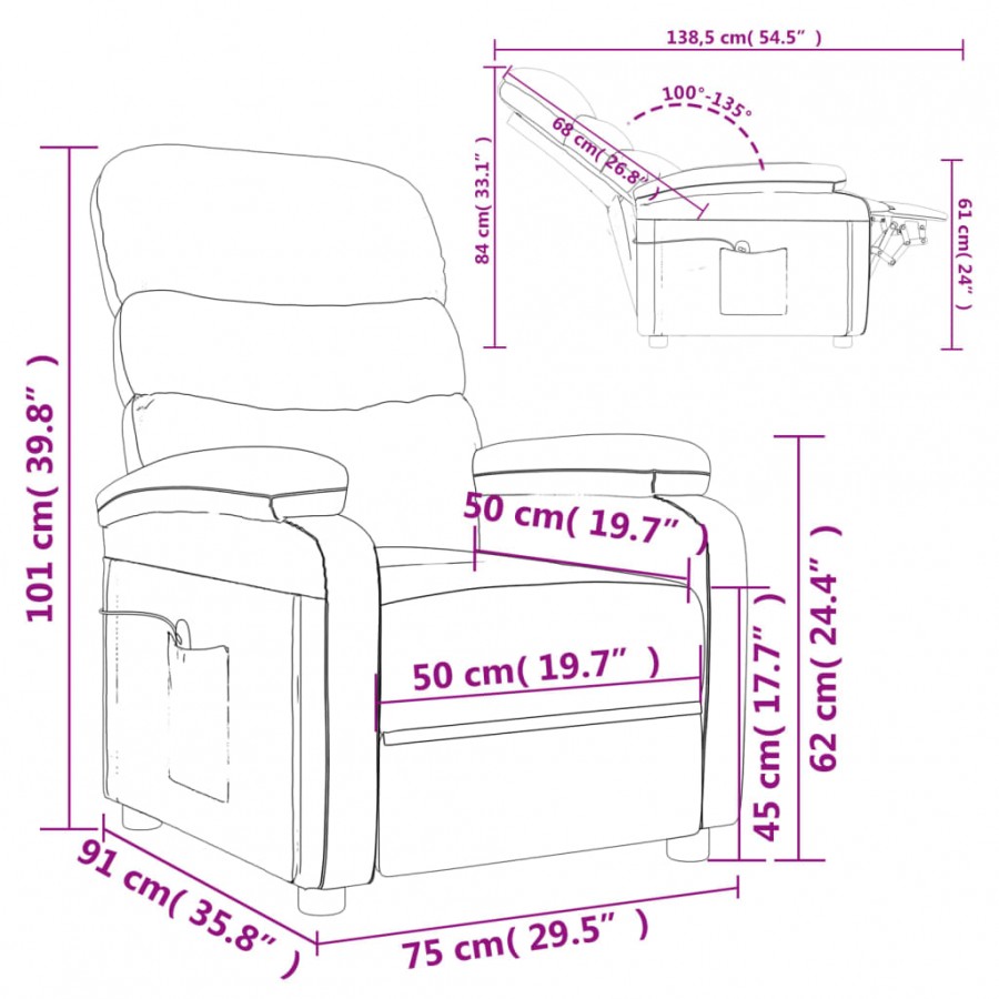 Fauteuil de massage Gris foncé Tissu Fauteuil de massage Gris foncé Tissu