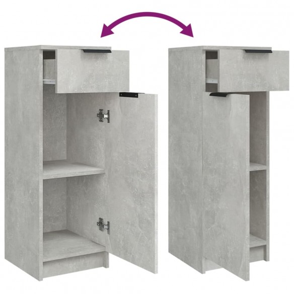 Ensemble d'armoires de salle de bain 3 pcs gris béton