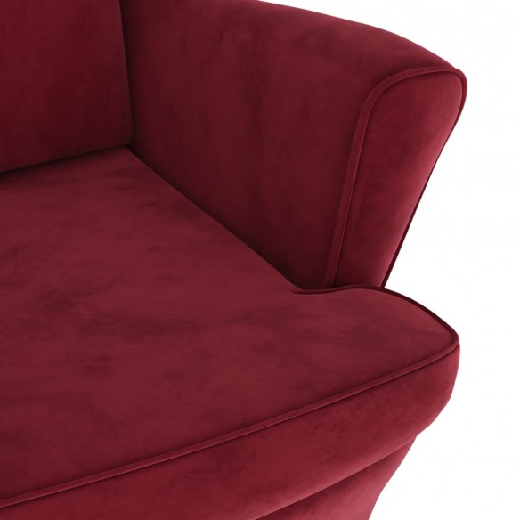 Fauteuil rouge bordeaux velours