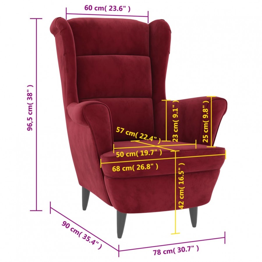 Fauteuil rouge bordeaux velours Fauteuil rouge bordeaux velours