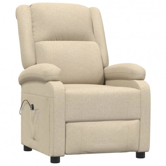 Fauteuil inclinable électrique Crème Tissu