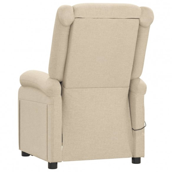 Fauteuil inclinable électrique Crème Tissu