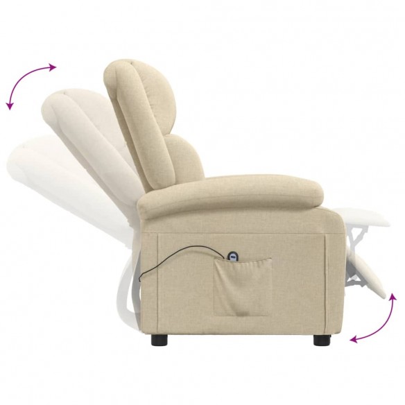 Fauteuil inclinable électrique Crème Tissu