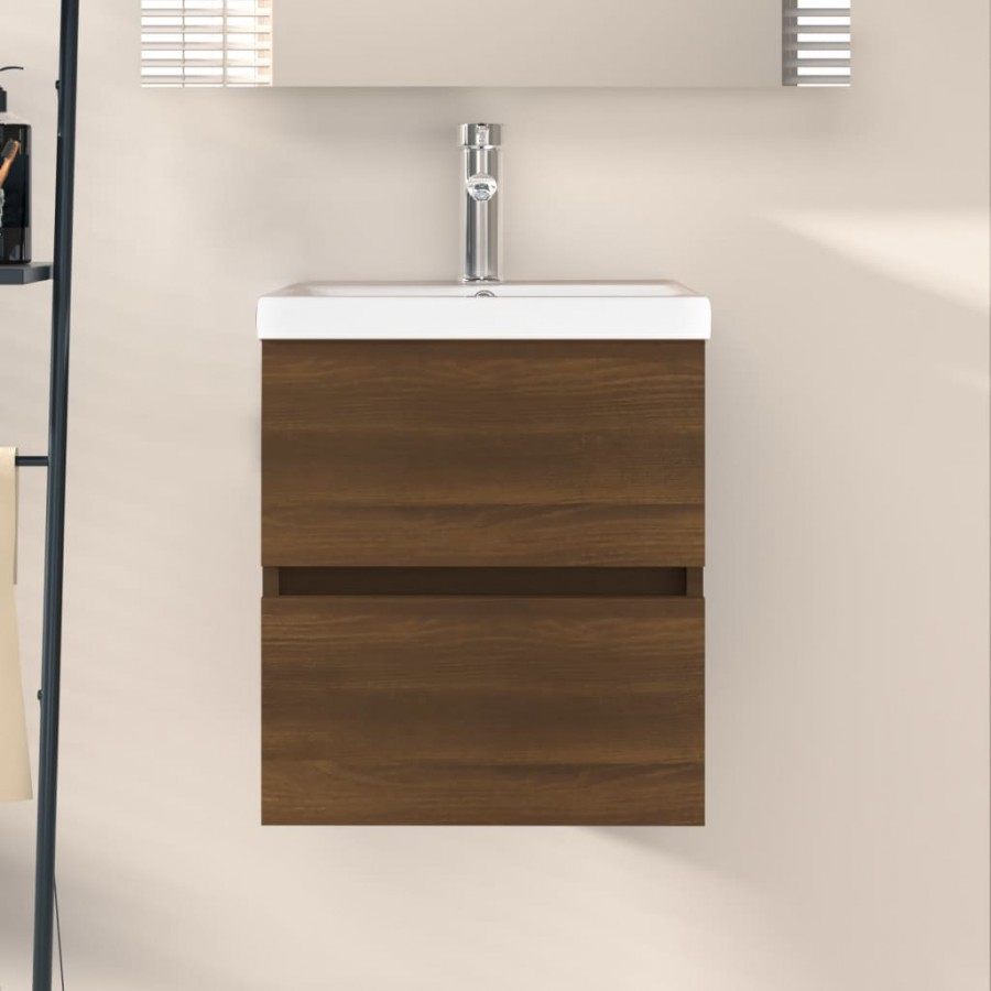 Armoire de lavabo Chêne marron 41x38,5x45 cm Bois d'ingénierie