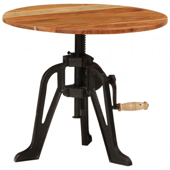 Table d'appoint 60x(42-62) cm Bois massif d'acacia et fonte