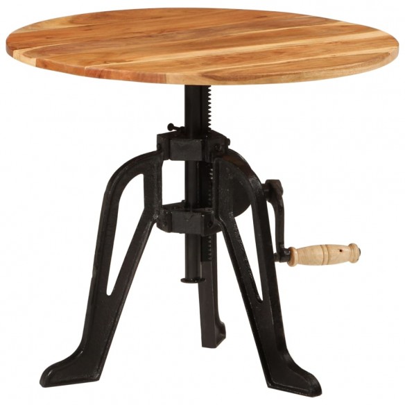 Table d'appoint 60x(42-62) cm Bois massif d'acacia et fonte