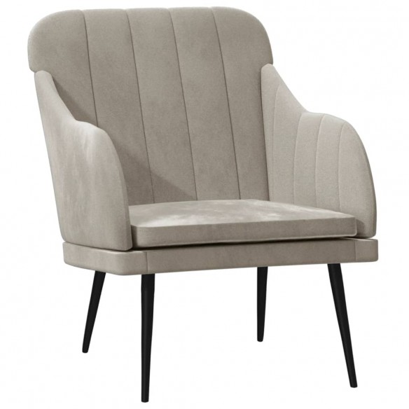 Fauteuil Gris clair 63x76x80 cm Velours