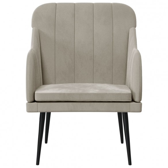 Fauteuil Gris clair 63x76x80 cm Velours