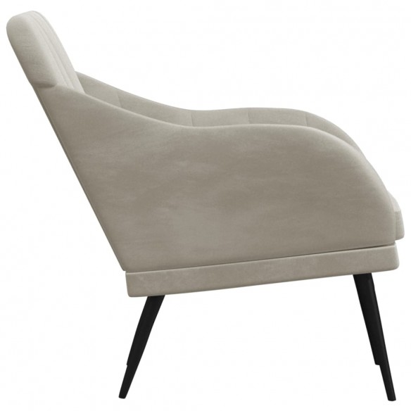 Fauteuil Gris clair 63x76x80 cm Velours