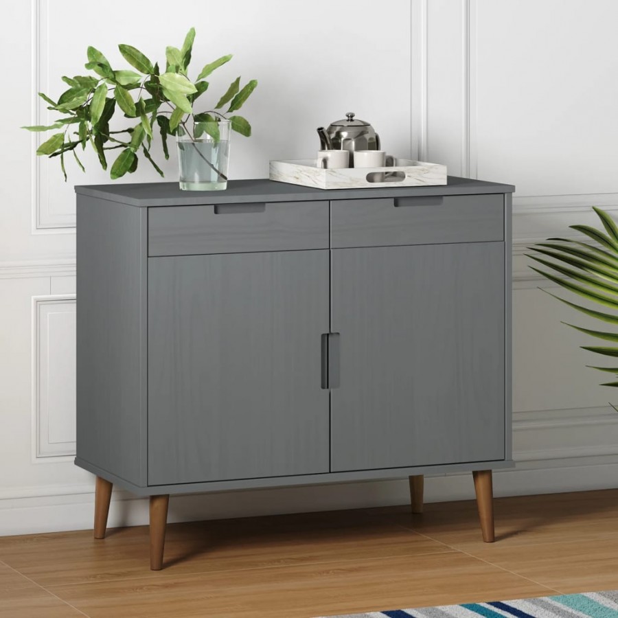 Buffet MOLDE Gris 90x40x80 cm Bois...