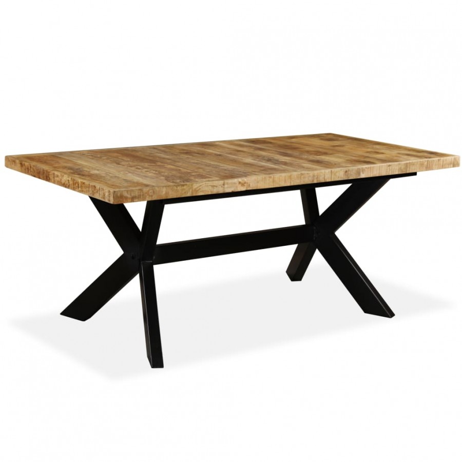 Table de salle à manger Bois de manguier solide et Acier 180 cm Table de salle à manger Bois de manguier solide et Acier 180 cm