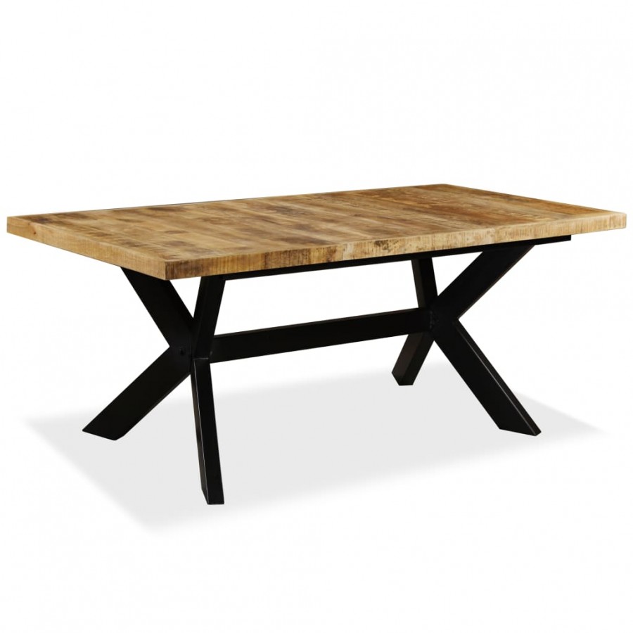 Table de salle à manger Bois de manguier solide et Acier 180 cm Table de salle à manger Bois de manguier solide et Acier 180 cm