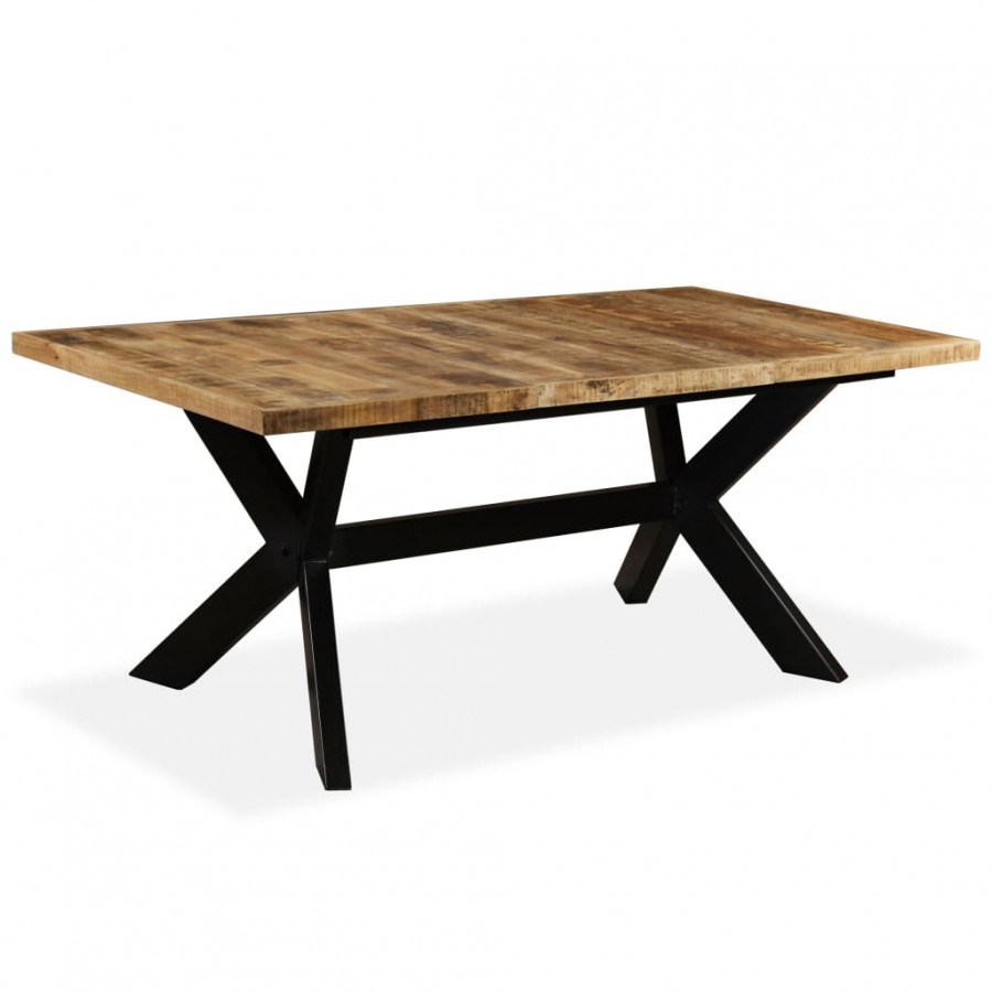 Table de salle à manger Bois de manguier solide et Acier 180 cm Table de salle à manger Bois de manguier solide et Acier 180 cm