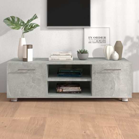 Meuble TV Gris béton 110x40x35 cm Bois d'ingénierie