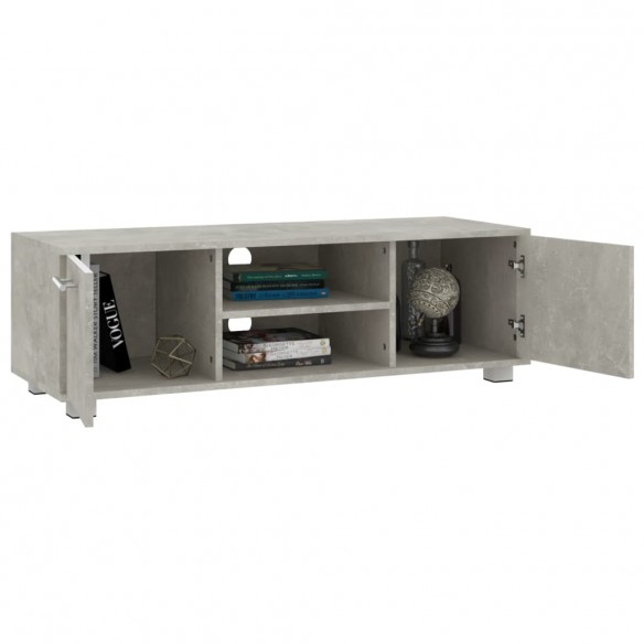 Meuble TV Gris béton 110x40x35 cm Bois d'ingénierie