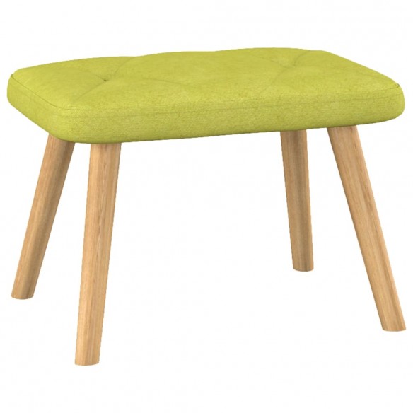 Chaise de relaxation avec tabouret Vert Tissu