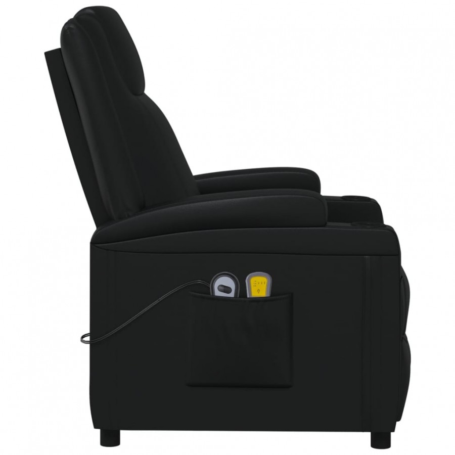 Fauteuil électrique de massage Noir Similicuir Fauteuil électrique de massage Noir Similicuir