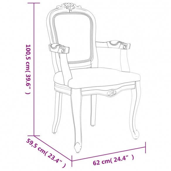 Chaise à manger rose 62x59,5x100,5 cm velours