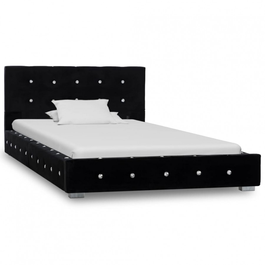 Cadre de lit Noir Velours 90 x 200 cm