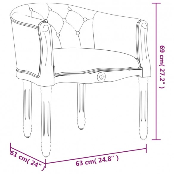 Chaise à manger Gris clair Velours