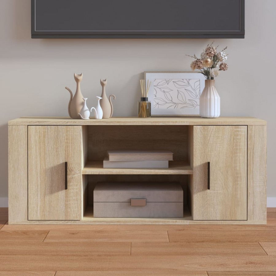 Meuble TV Chêne sonoma 100x35x40 cm Bois d'ingénierie