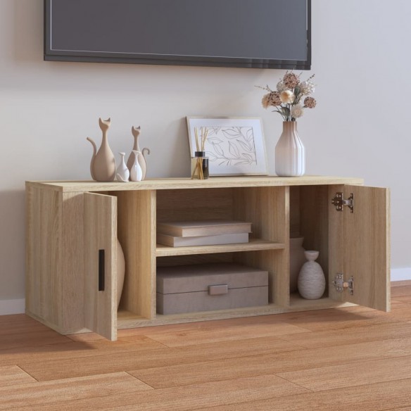 Meuble TV Chêne sonoma 100x35x40 cm Bois d'ingénierie