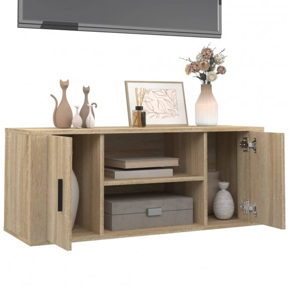 Meuble TV Chêne sonoma 100x35x40 cm Bois d'ingénierie