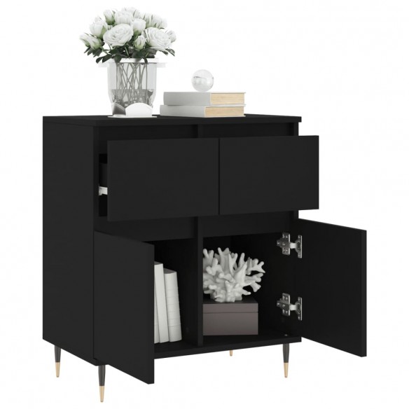 Buffet Noir 60x35x70 cm Bois d'ingénierie