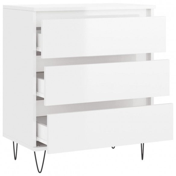 Buffet Blanc brillant 60x35x70 cm Bois d'ingénierie