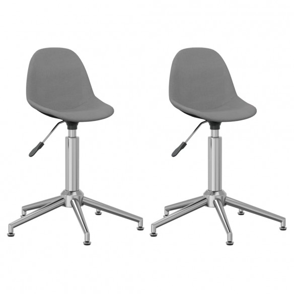 Chaises pivotantes à manger lot de 2 gris clair tissu