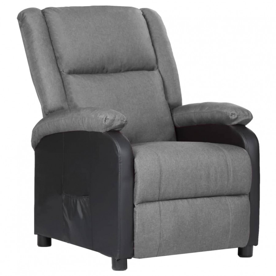 Fauteuil inclinable Gris clair Similicuir et tissu