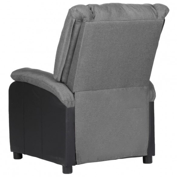 Fauteuil inclinable Gris clair Similicuir et tissu