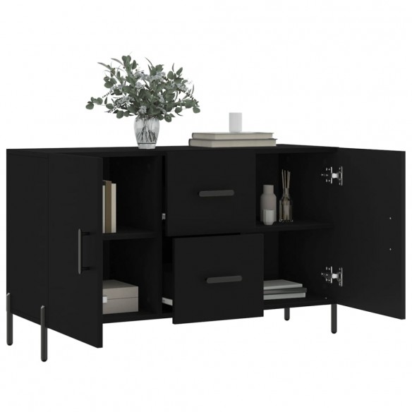 Buffet noir 100x36x60 cm bois d'ingénierie