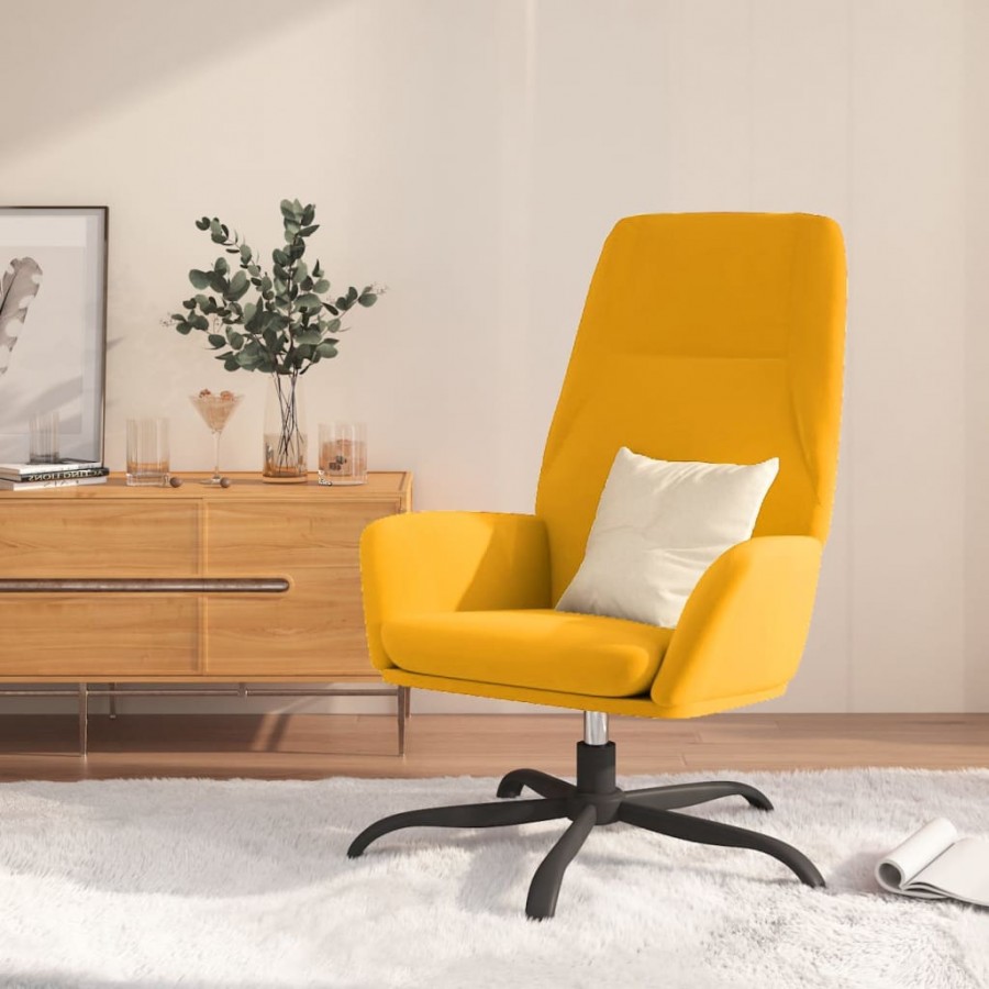 Chaise de relaxation Jaune moutarde Velours