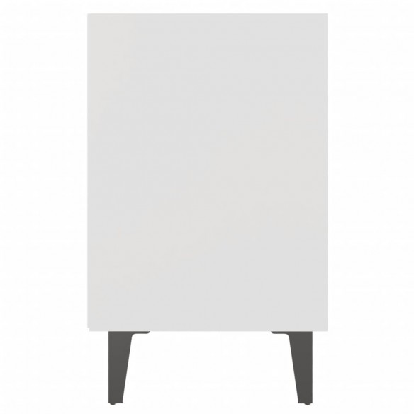 Tables de chevet avec pieds en métal 2 pcs blanc 40x30x50 cm