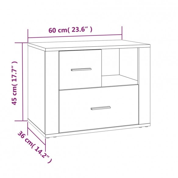 Table de chevet Blanc brillant 60x36x45 cm Bois d’ingénierie