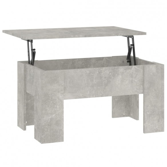 Table basse Gris béton 79x49x41 cm Bois d'ingénierie