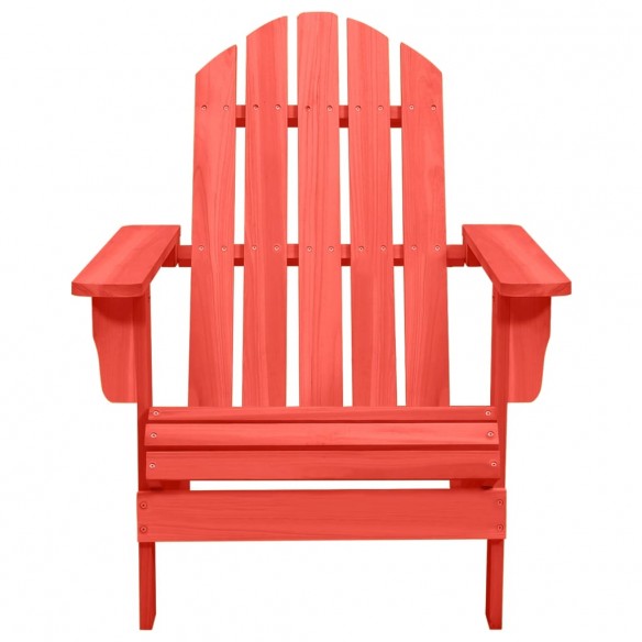 Chaise de jardin Adirondack Bois de sapin massif Rouge