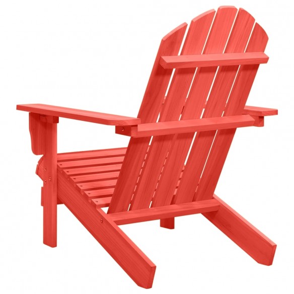 Chaise de jardin Adirondack Bois de sapin massif Rouge