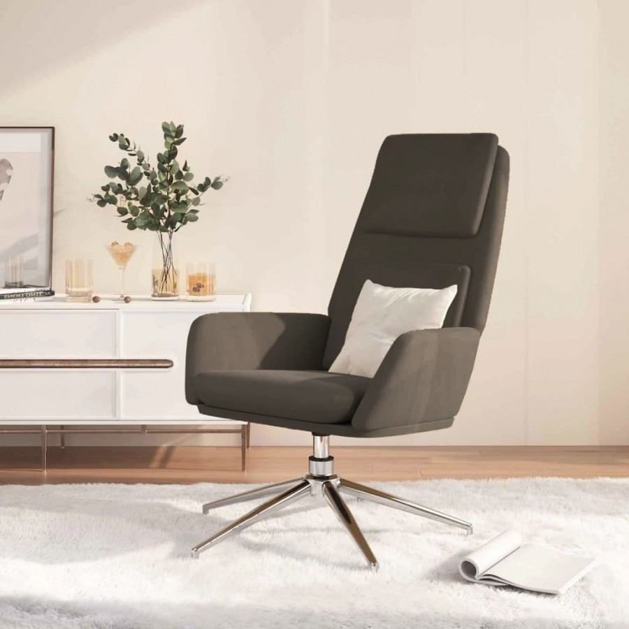 Chaise de relaxation Gris foncé Similicuir daim