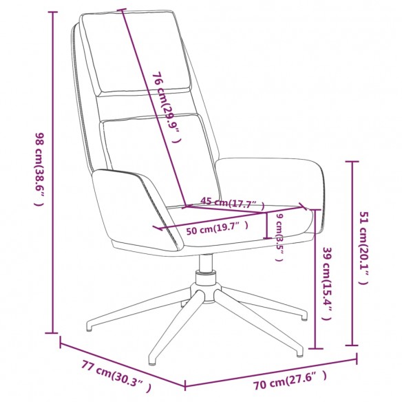 Chaise de relaxation Gris foncé Similicuir daim